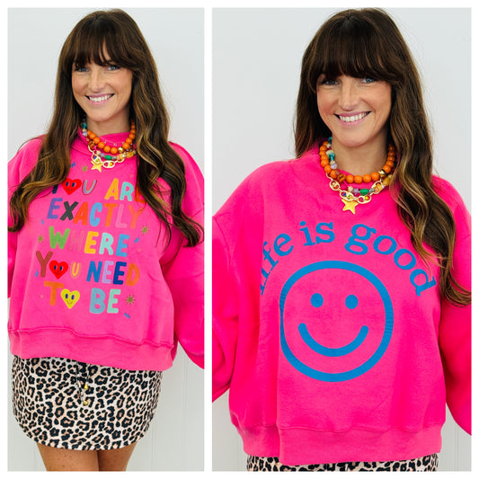 Exactly Where You Need To Be Reversible Sweatshirt (Reg.)-2 Colors