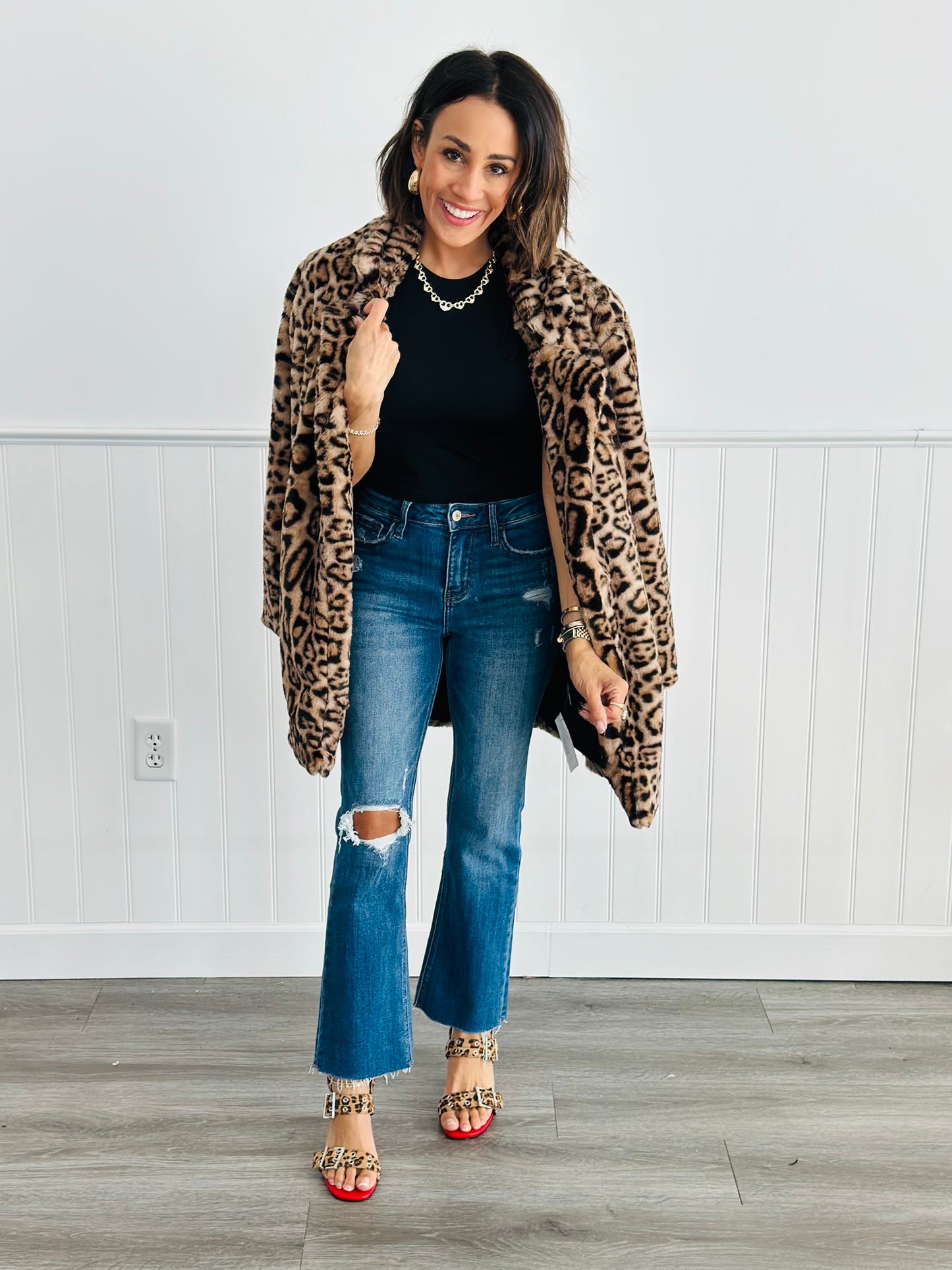 Luxe Leopard Cozy Up Fur Coat (Reg)-2 Colors