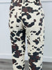 Cream Cow Print Cargo Pants (Reg.)