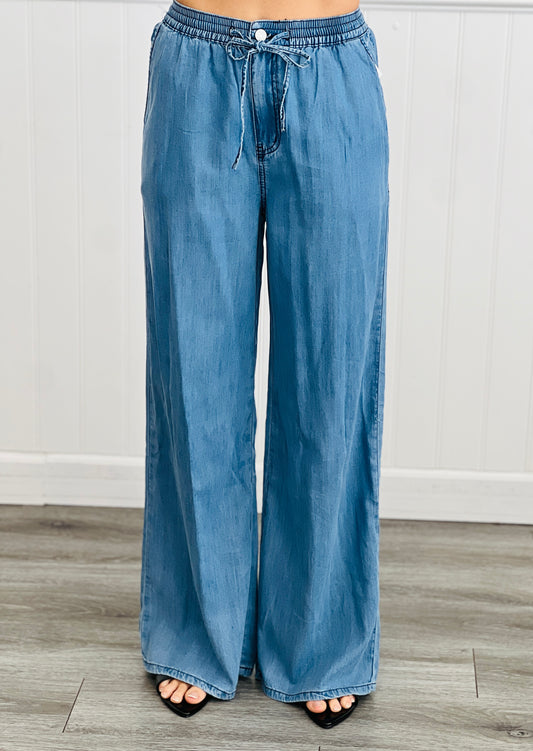 Medium Denim Wide Leg Pants (Reg.)