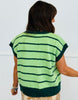 Striped Short Sleeve Button Up Sweater (Reg.) - 2 Colors
