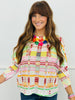 Multi Plaid Sweater Pullover Top (One Size)