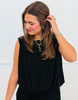 Black Wine Velvet Blouse Top & Pants Set (Reg & Plus)