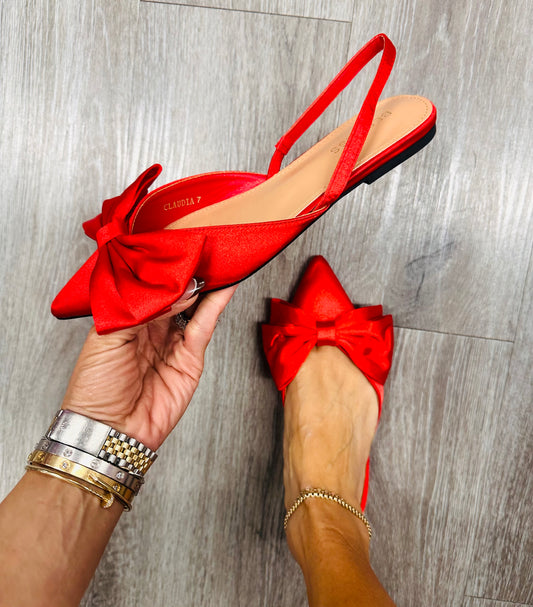 Red Classic To The Core Bow Flats