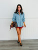 Lt. Denim Polka Dot Shacket (Reg. and Plus)