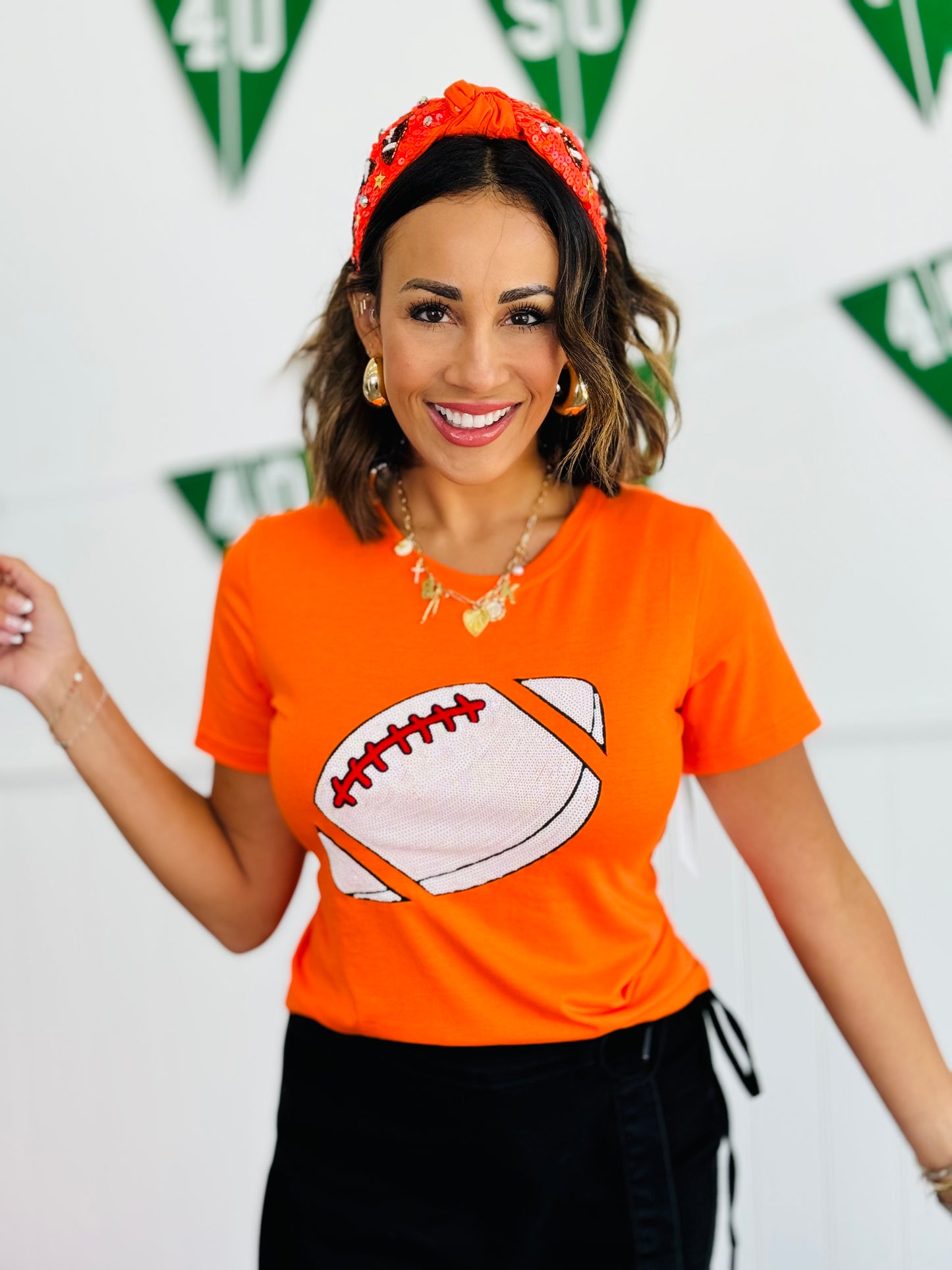 Sequin Football Top (Reg.) - 3 Colors