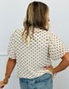 Polka Dot Bow Tie Neck Blouse (Reg & Plus) - 2 Colors