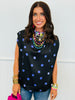 Polka Dot Cowl Mock Neck Sleeveless Top (Reg.) - 4 Colors