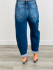 Risen Dark Just The Right Shade Barrel Cuffed Jeans (Reg & Plus)