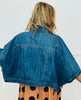 Risen Dark Denim Flowy Cape Jacket (Reg & Plus)