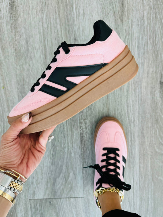 Pink/Black Now or Never Platform Sneakers