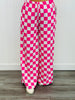 Pink/White Checkered Knit Pants (Reg & Plus)