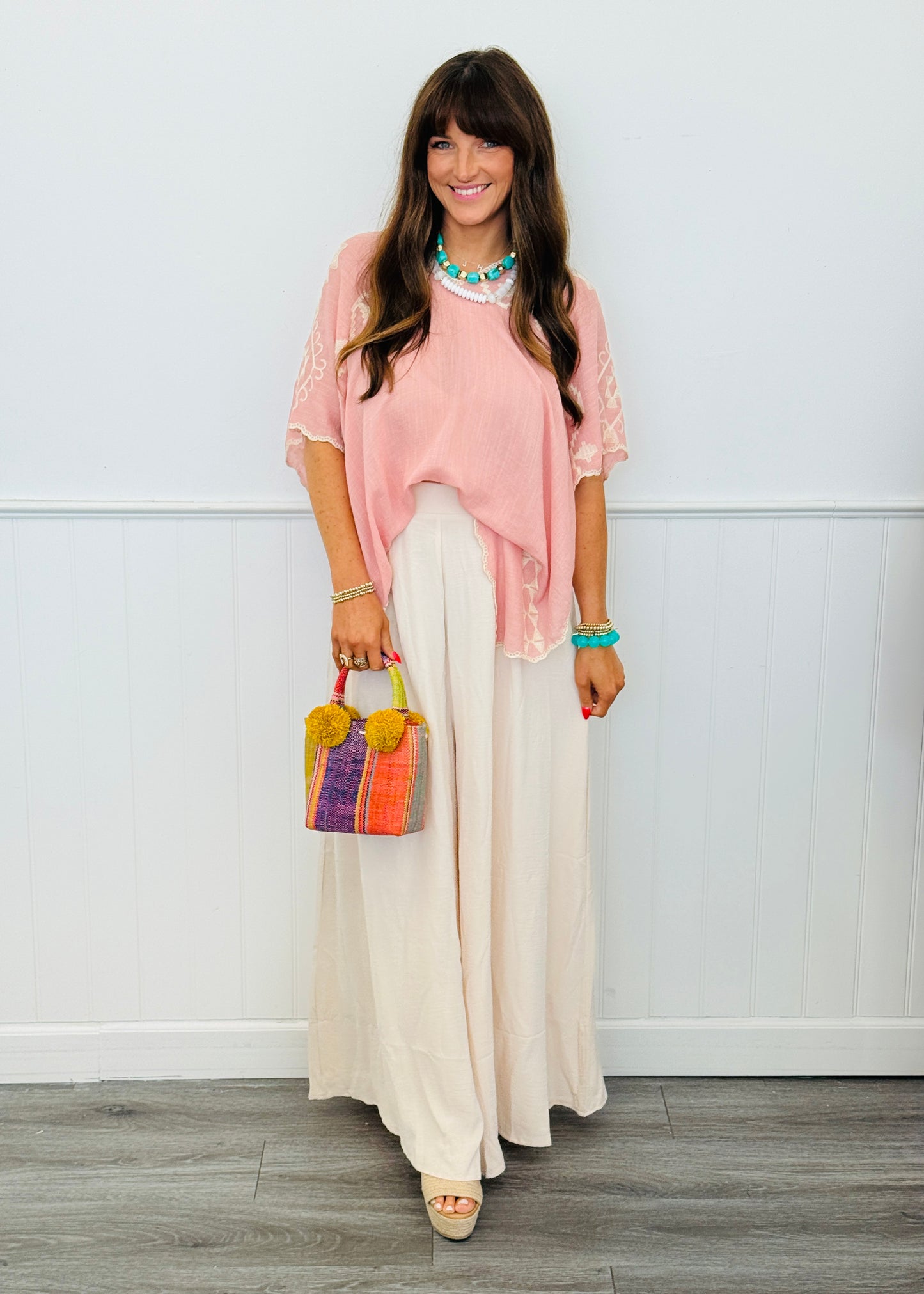 Boho Embroidered Cropped Kaftan Top (2 Colors)