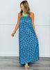 Dusty Blue Polka Dot Maxi Dress (Reg.)