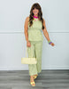 Matcha Gingham Peplum Sleeveless Top (Reg.)