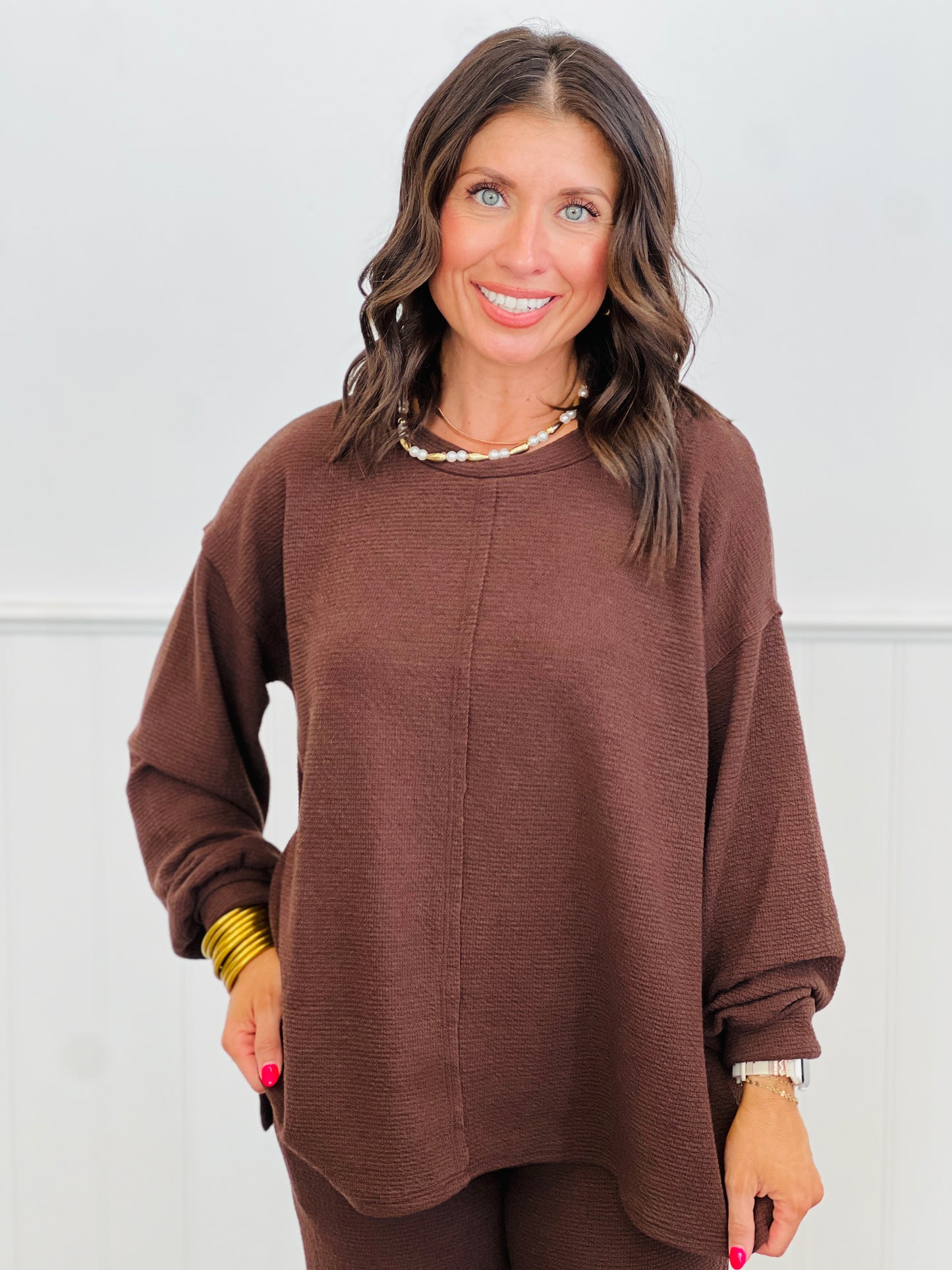 Coco Pullover Knit Sweatshirt & Pant Set (Reg.)