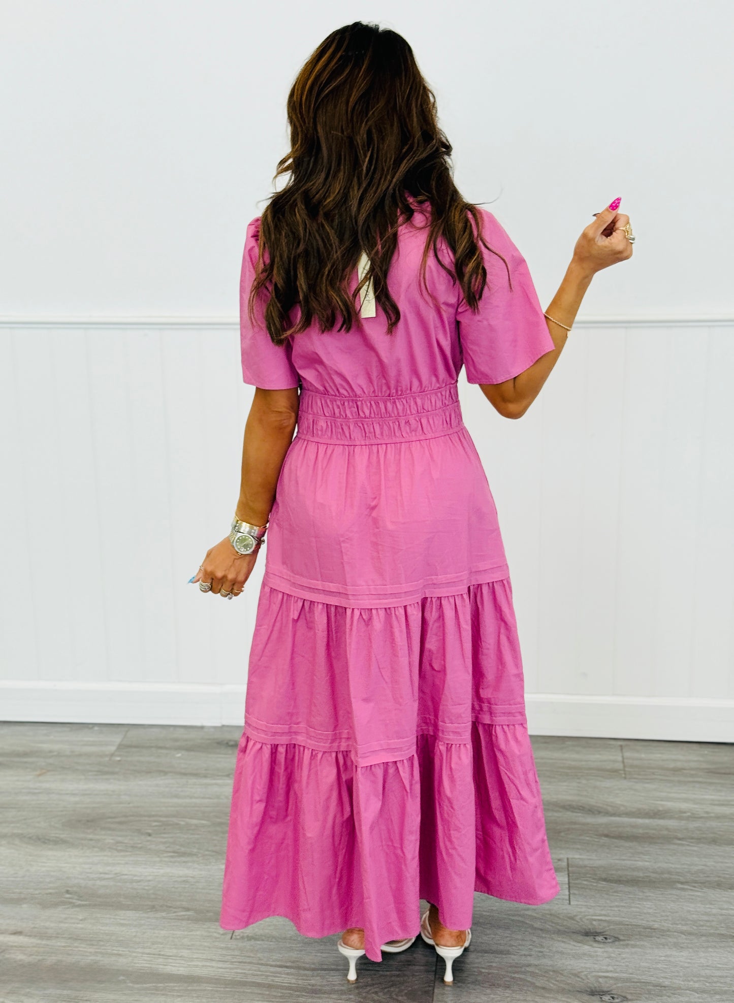 Mauve Pink Tiered Maxi Dress (Reg. and Plus)