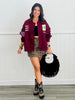 Burgundy West Coast Rodeo Embroidered Bomber Jacket (Reg & Plus)