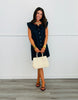 Midnight Sleeveless Button Down Mini Dress (Reg.)