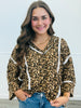 Leopard Print Contrast Outseam Top (Reg.)