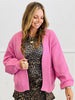 Soft Pink Textured Sweater Cardigan (Reg.)