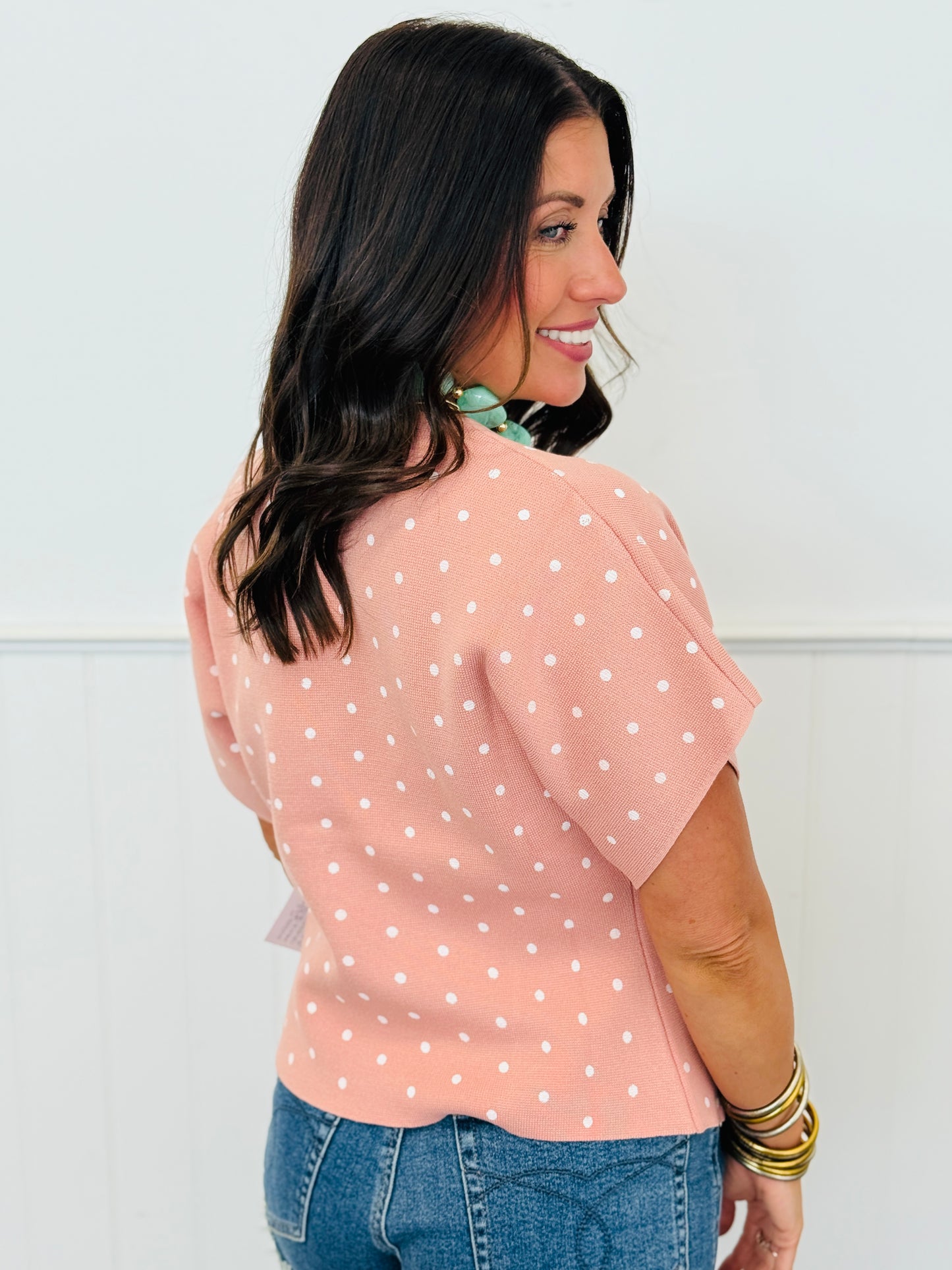 Polka Dot Gold Button Top Remix (Reg.) - 3 Colors