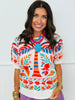 Cream Multi Graphic Explosion Sweater Top (Reg.)
