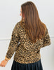 Leopard Collared V-Neck Pullover Top (Reg. and Plus)
