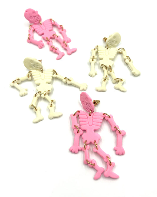 Clay Skeleton Earrings - 2 Colors