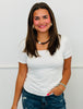 Square Neck Short Sleeve Top (Reg. and Plus) - 6 Colors