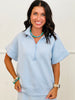 Modal Scuba Quarter Zip Short Sleeve Top (Reg. & Plus) - 6 Colors