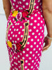 Queen Of Sparkles Hot Pink & White Polka Dot Horse Shoe Midi Dress (Reg. & Plus)