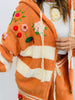 Orange Multi Contrast Stripe Sweater Cardigan (Reg.)
