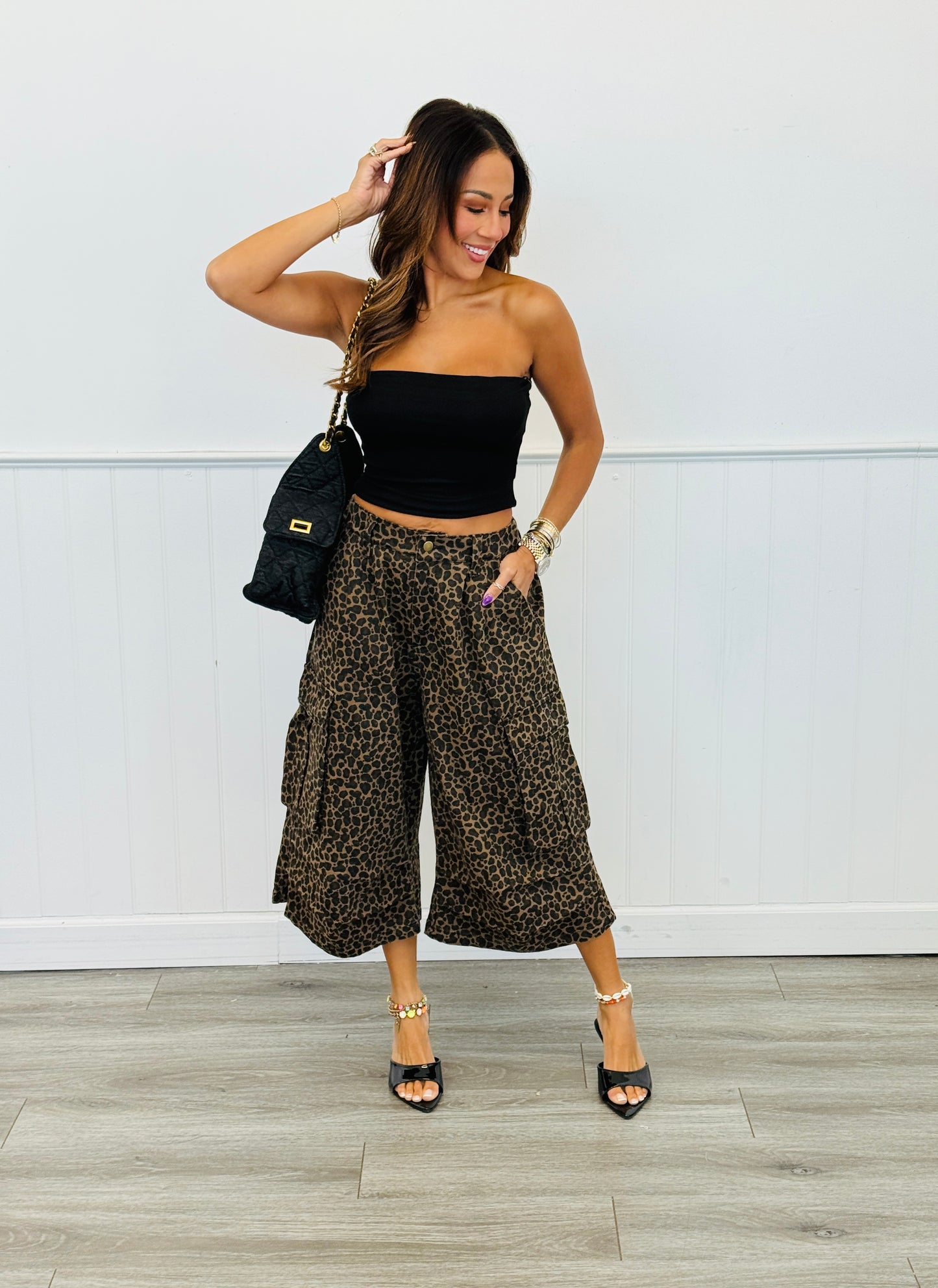 Leopard Print Cargo Culottes (Reg & Plus)