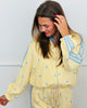 Yellow Polka Dot Side Stripe Zip Up Jacket (One Size)
