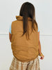 Brown Drawstring Pockets Puffer Vest (Reg.)