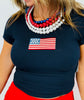 Navy USA Flag Patch Top (Reg.)