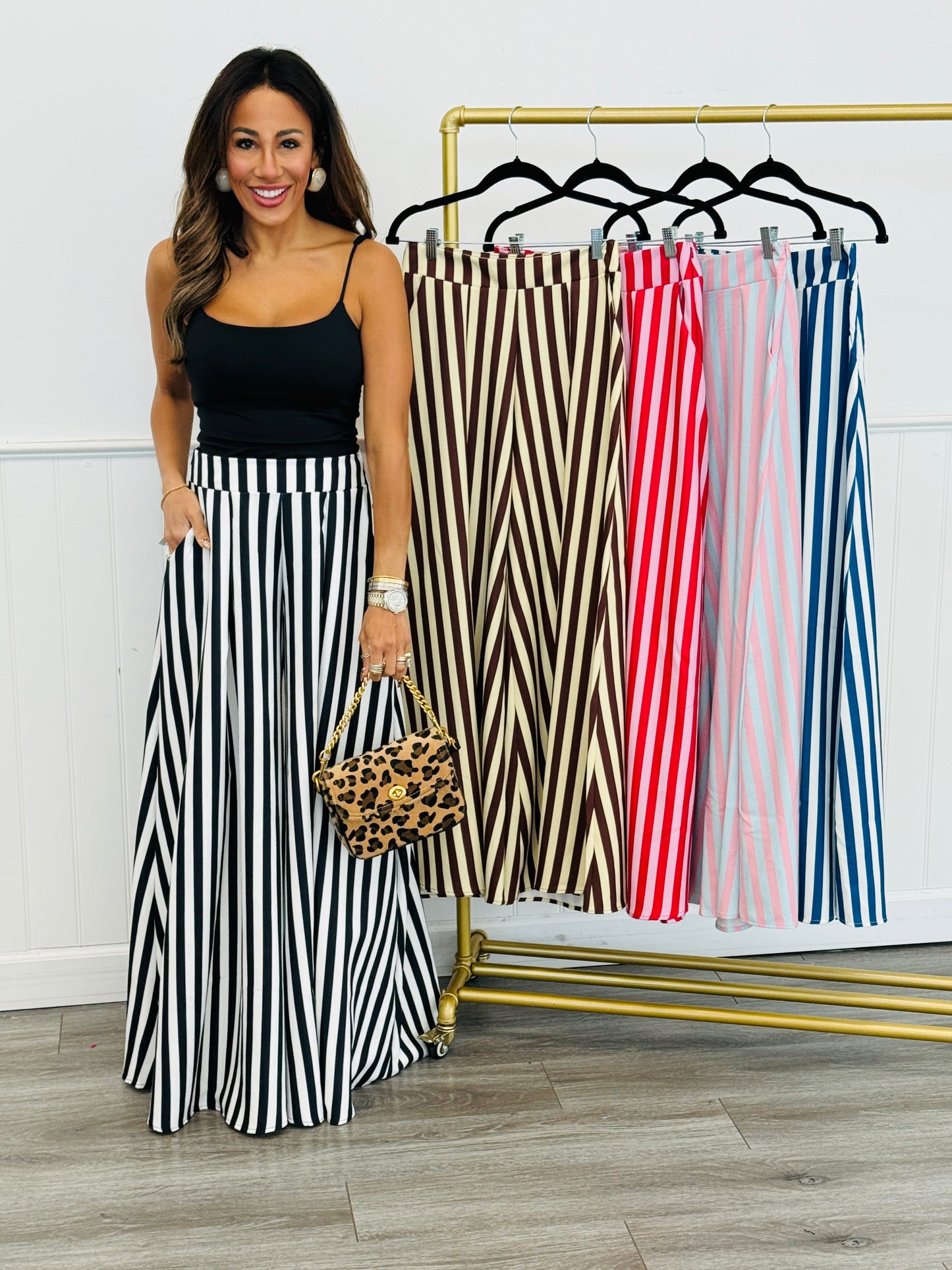 Striped Palazzo Pants (Reg. and Plus) - 5 Colors