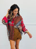 Multi Pattern You Are Enough Just As You Are Button Up Top (One Size)