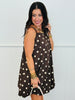 Brown Polka Dot Bubble Hem Mini Dress (Reg.)