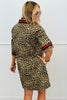 Leopard Contrast Trim Mini Dress (Reg.)