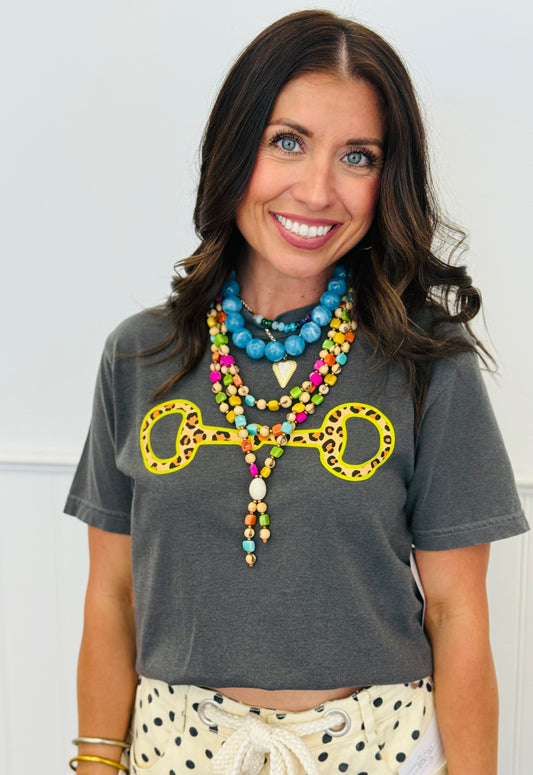 Leopard Horse Bit Graphic Tee (Reg. and Plus)