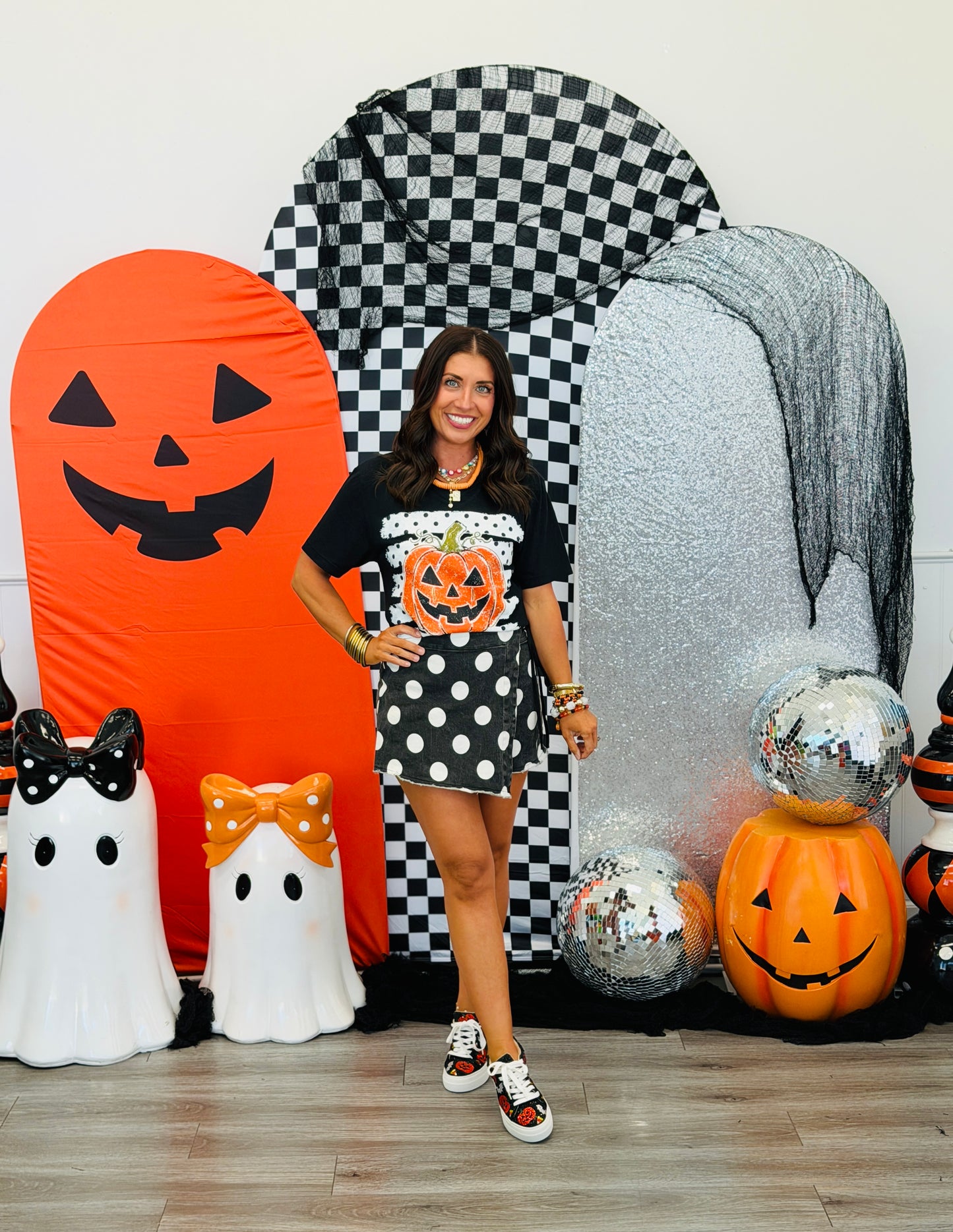 Polka Dot Pumpkin Tee (Reg. and Plus)