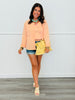 Pink/Yellow Striped Cami Top & Button Up Cardigan (One Size)