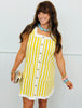 Lemon Striped Sleeveless Mini Dress (Reg.)