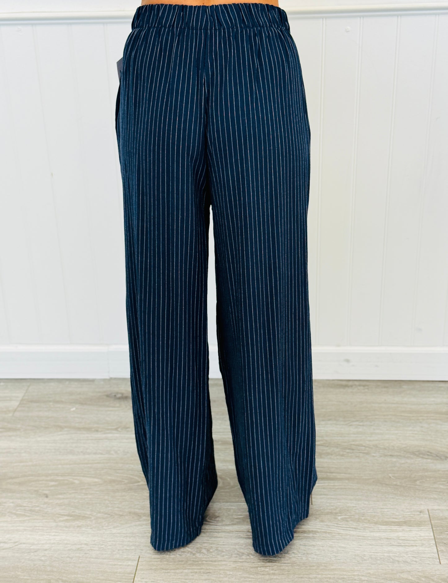 Striped Pleat Pants (Reg. and Plus) - 3 Colors