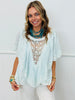 POL Pale Blue Lace Cape Top (Reg.)