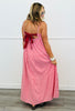 Red Gingham Back Bow Tiered Maxi Dress (Reg.)