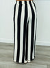 Black/Ivory Stripe Top & Pants Set (Reg & Plus)