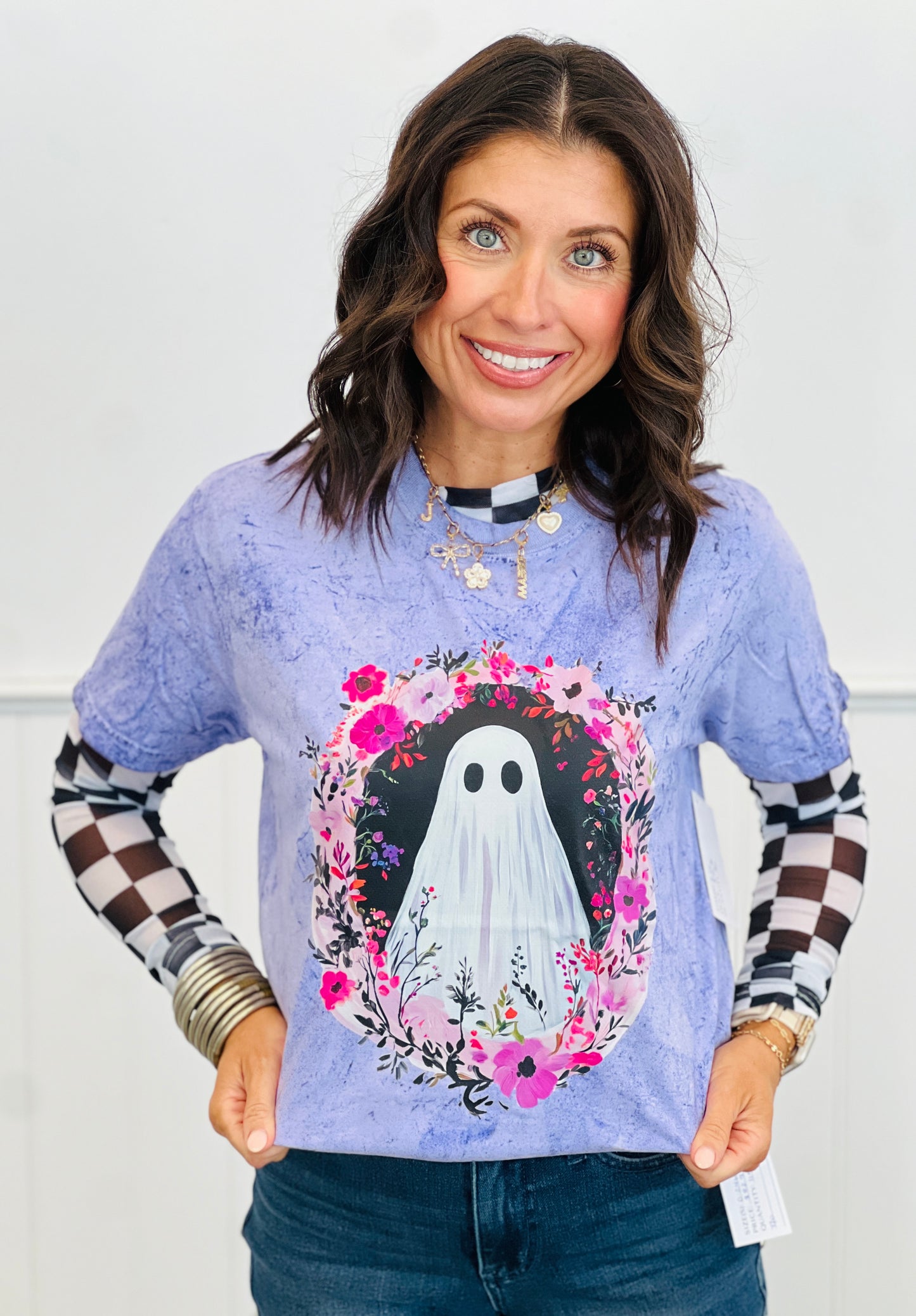 Floral Ghost Graphic Tee (Reg. and Plus)
